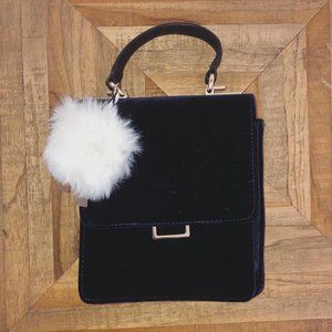 Zara faux velvet purse